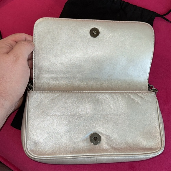 Chanel Floral Embossed Silver Shoulder Bag - Picture 8 of 13